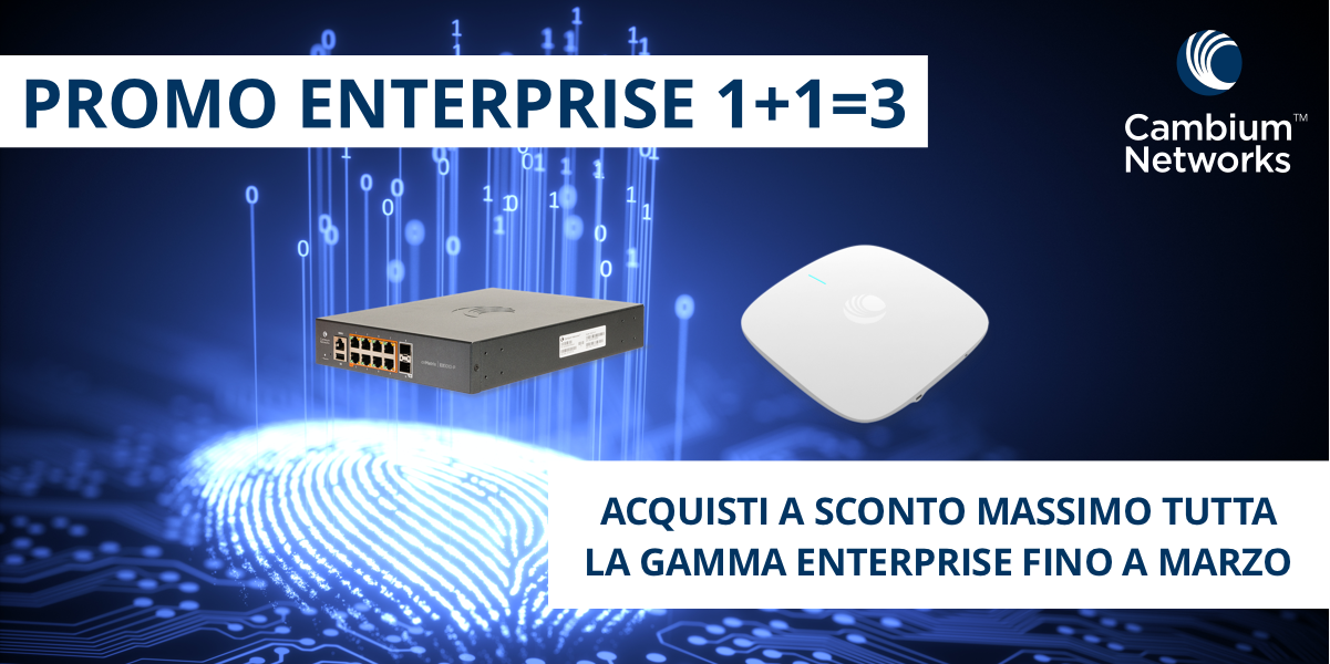 1+1=3 è la promo Cambium per le nuove reti Wi-Fi di classe Enterprise