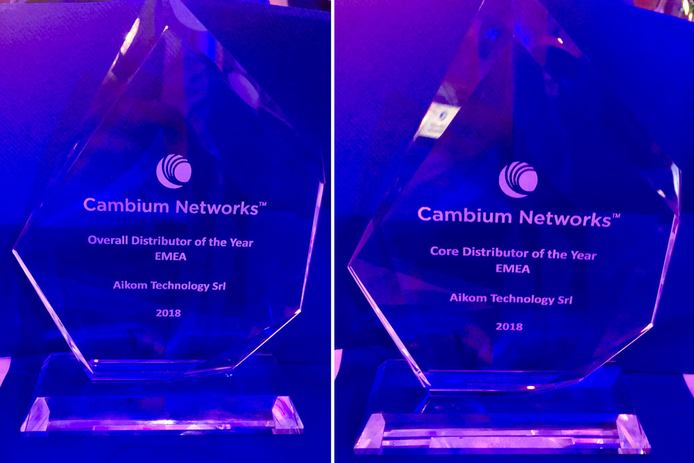 “Overall distributor of the year” per il 5° anno consecutivo: Aikom Technology premiata a Budapest alla Cambium Distributor Conference 2018