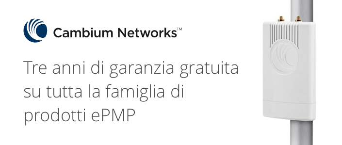 Cambium Networks ora offre 3 anni di garanzia su tutto il portfolio ePMP