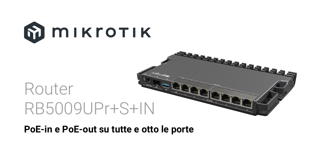 Nuovo router MikroTik RB5009UPr+S+IN per ISP di piccole dimensioni